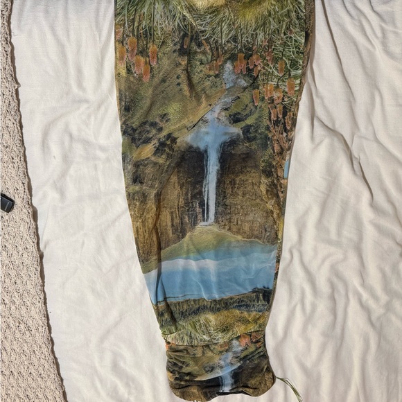 Strapless Scenic Print Maxi Dress ZARA NEW - Picture 3 of 3